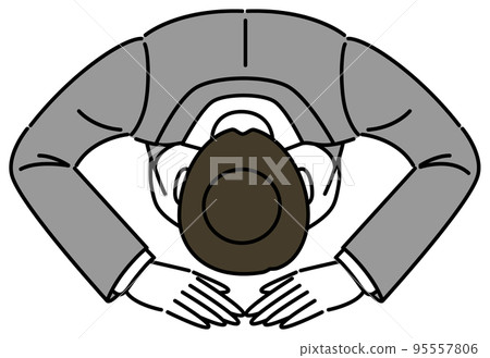 A woman in a suit doing a kneeling illustration of a simple business person Vector 95557806