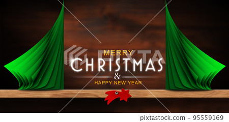 Christmas Card with text Merry Christmas and Happy New Year 95559169
