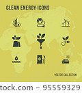 Set of eco vector icons in flat style. Eco collection with various icons on the theme of ecology and 95559329