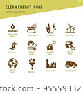 Set of eco vector icons in flat style. Eco collection with various icons on the theme of ecology and 95559332