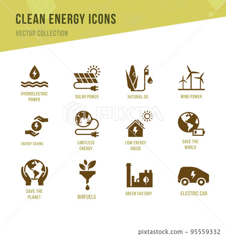 Set of eco vector icons in flat style. Eco collection with various icons on the theme of ecology and Set of eco vector icons in flat style. Eco collection with various icons on the theme of ecology and 95559332