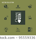 Set of eco vector icons in flat style. Eco collection with various icons on the theme of ecology and 95559336