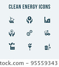 Set of eco vector icons in flat style. Eco collection with various icons on the theme of ecology and 95559343