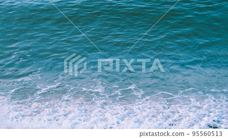 Abstract nature background Sea rippled water surface texture edge wallpaper White foam blue green turquoise Abstract nature background Sea rippled water surface texture edge wallpaper White foam blue green turquoise 95560513