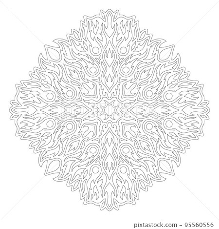 Art for coloring book with fire single pattern Art for coloring book with fire single pattern 95560556