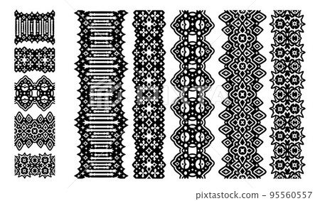 Art with black fantasy seamless paint brushes set Art with black fantasy seamless paint brushes set 95560557