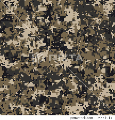 Pixel camouflage for a soldier army uniform. Modern camo fabric design. Digital military vector background. Pixel camouflage for a soldier army uniform. Modern camo fabric design. Digital military vector background. 95561014