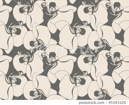 Floral seamless pattern design for fabric or wallpaper print. Flower vector textile decoration. Nature background. Floral seamless pattern design for fabric or wallpaper print. Flower vector textile decoration. Nature background. 95561026