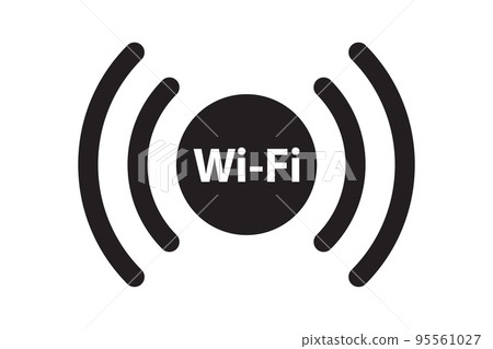 Wifi free zone symbol. Wireless signal sign. Mobile internet vector icon. Wifi free zone symbol. Wireless signal sign. Mobile internet vector icon. 95561027