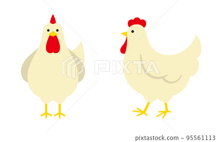 Sideways and front facing chickens 95561113
