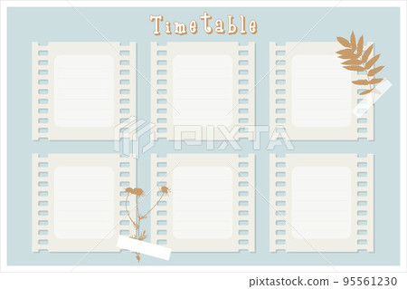 Timetable Class schedule, weekly calendar.... - Stock Illustration  [95561230] - PIXTA