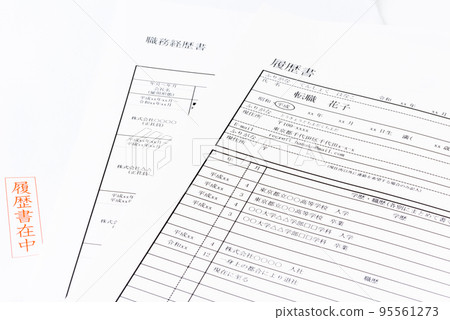 Resume and work history (image of job change activity) 95561273