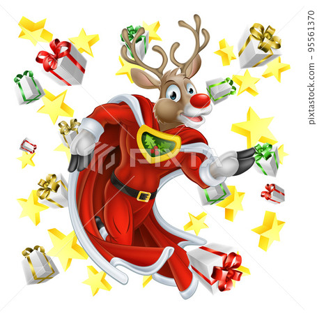 Superhero Santa Reindeer Christmas Super Hero 95561370