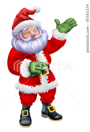 Cartoon Santa Claus Father Christmas Pointing 95561374