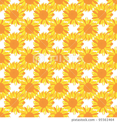 Seamless pattern with bright sunflowers. Seamless pattern with bright sunflowers. 95561464