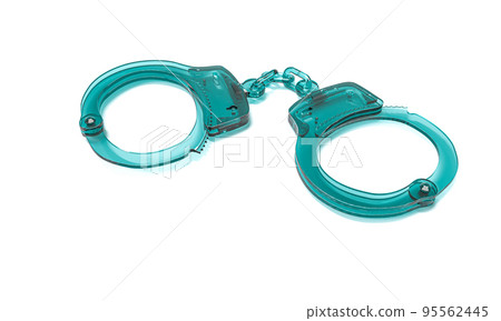 glass handcuffs on white background. glass handcuffs on white background. 95562445