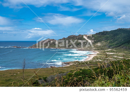 Praia do Trece Beach and section of the Lighthouse Trail, Camarinas, Galicia, Spain 95562459