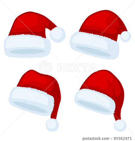 Set of Santa Claus hat isolated on white background Set of Santa Claus hat isolated on white background 95562971