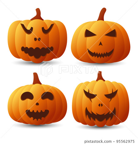 Halloween Pumpkin Face Collection, Vector illustration Halloween Pumpkin Face Collection, Vector illustration 95562975