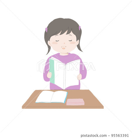 girl reading a textbook 95563391