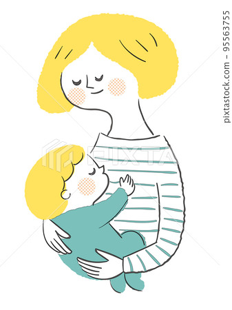 Mother holding a baby 95563755