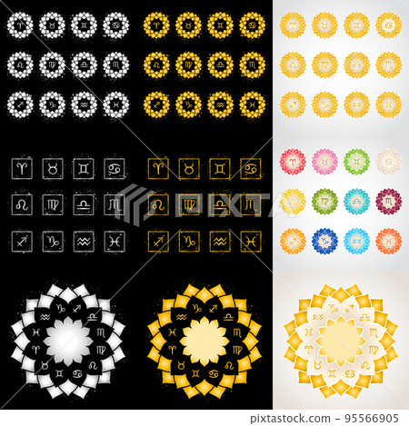 Zodiac signs icons set Zodiac signs icons set 95566905
