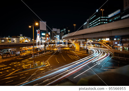 Ueno station front night view 95566955