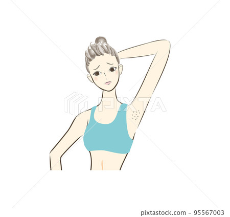 Female armpit hair removal illustration shaving marks 95567003