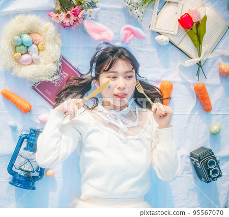 rabbit and easter rabbit and easter 95567070