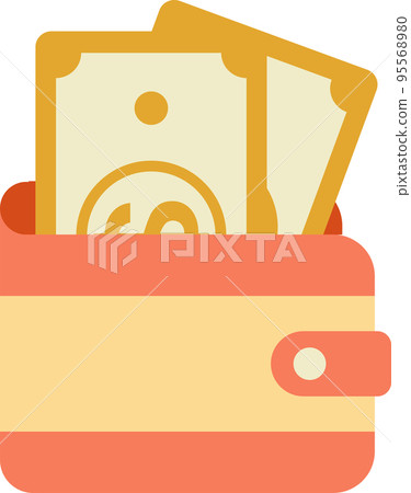 wallet and money illustration in minimal style wallet and money illustration in minimal style 95568980