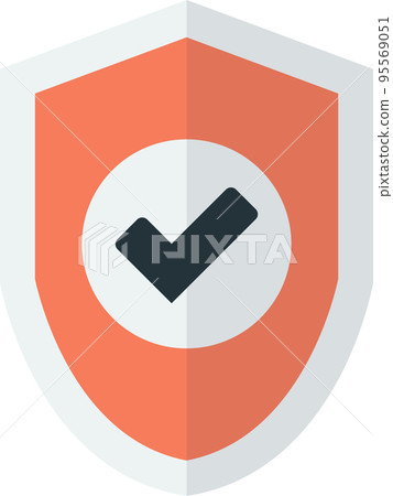 The shield and correct mark illustration in minimal style 95569051