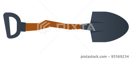 Wooden shovel - modern flat design style single isolated image Wooden shovel - modern flat design style single isolated image 95569234