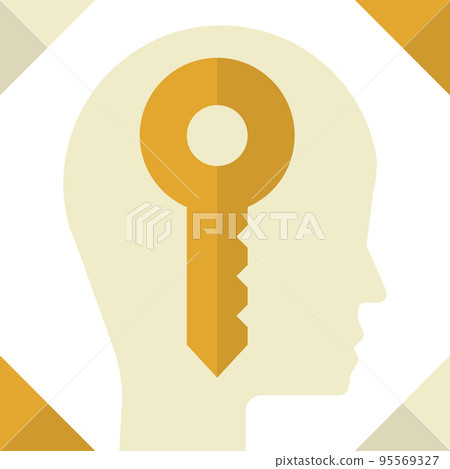 head and key illustration in minimal style 95569327