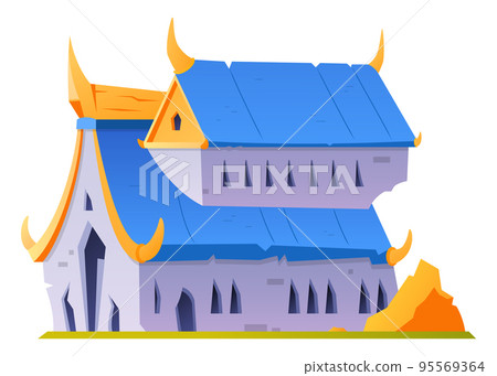 Ancient cathedral - modern flat design style single isolated image Ancient cathedral - modern flat design style single isolated image 95569364