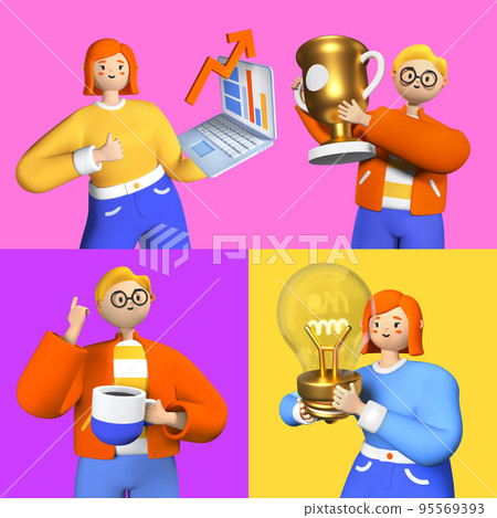 Ideas and business development - realistic colorful 3d illustration 95569393