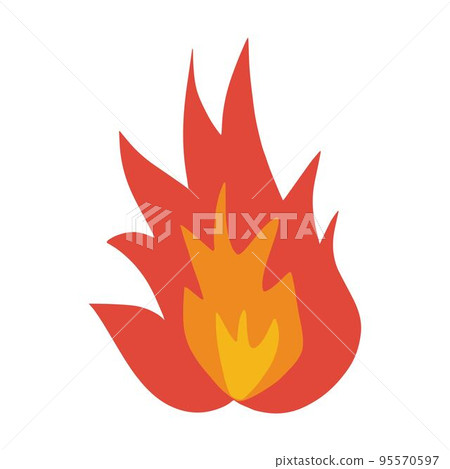 Fire icon vector abstract shape burning hot flame illustration 95570597