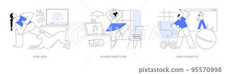 Stay active amid quarantine abstract concept vector illustrations. Stay active amid quarantine abstract concept vector illustrations. 95570998
