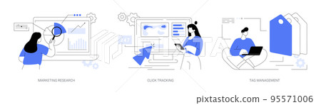 Analytics software abstract concept vector illustrations. 95571006