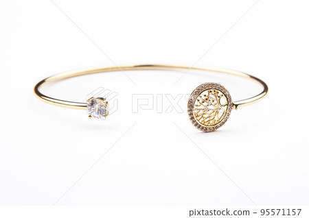 image of gold bracelet white background  95571157