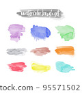Watercolor colorful stains isolated on white background. 95571502
