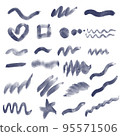 Watercolor brushes set. Watercolor brushes vector illustration 95571506