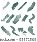 Hand drawn watercolor brush stroke, paint brush smears. Vector scribble abstract ink stripes on white background 95571509