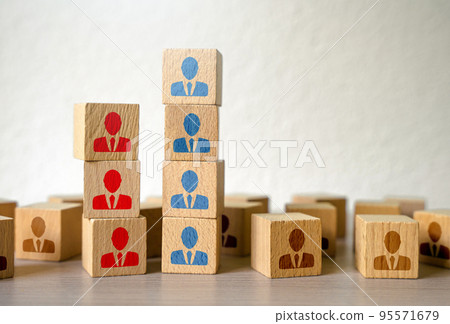 Competing teams compete for the best recruits. Offering the best salaries and conditions for professionals. Rivalry concept. Strategy and business planning. Hiring and recruiting in the labor market 95571679
