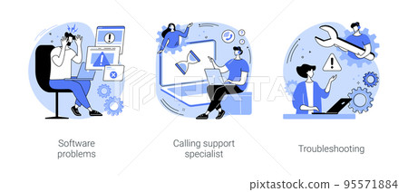 Software support line isolated cartoon vector illustrations se 95571884