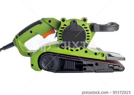 Electric sander on a white background. Electrical belt grinding machine 95572025
