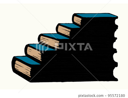 Vector outline illustration. Symbol of knowledge: a pile of books Vector outline illustration. Symbol of knowledge: a pile of books 95572180