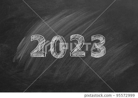 New year 2023 on the blackboard 95572999