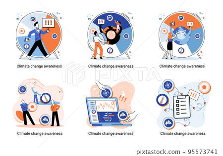 Change climate awareness metaphor, saving planet, World Environment Day, global warming ecological problems 95573741