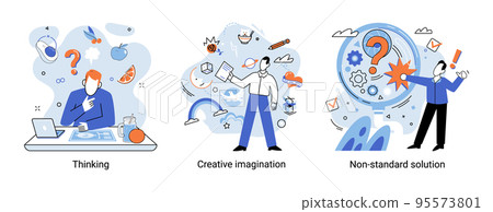 Solution solving problem metaphor, answer to question or creativity idea and innovation help business success Solution solving problem metaphor, answer to question or creativity idea and innovation help business success 95573801