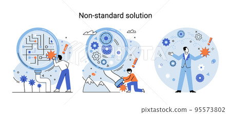 Solution solving problem metaphor, answer to question or creativity idea and innovation help business success Solution solving problem metaphor, answer to question or creativity idea and innovation help business success 95573802